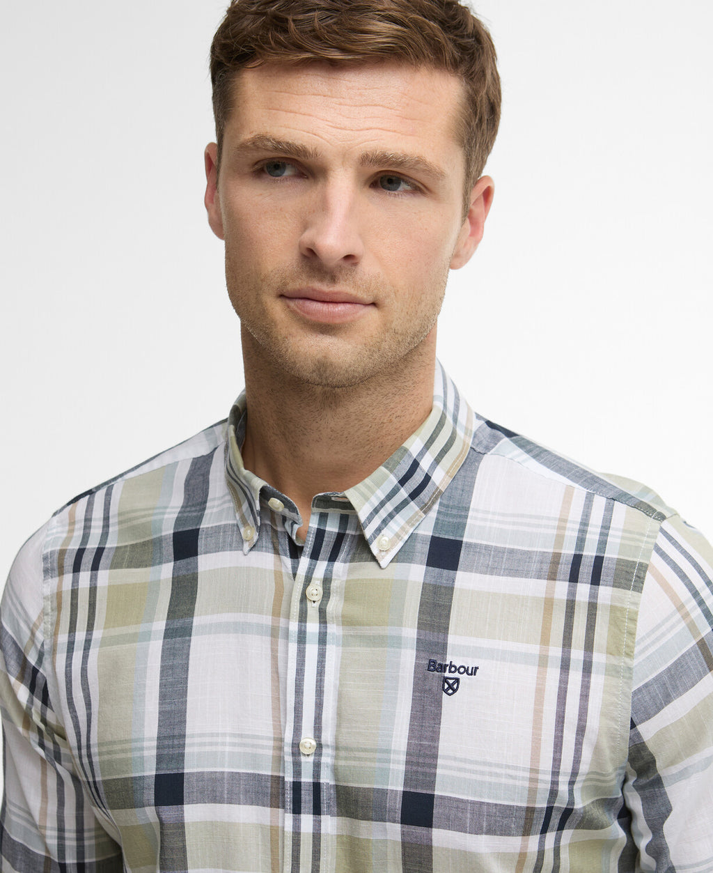 Hemden lange mouw groen Barbour