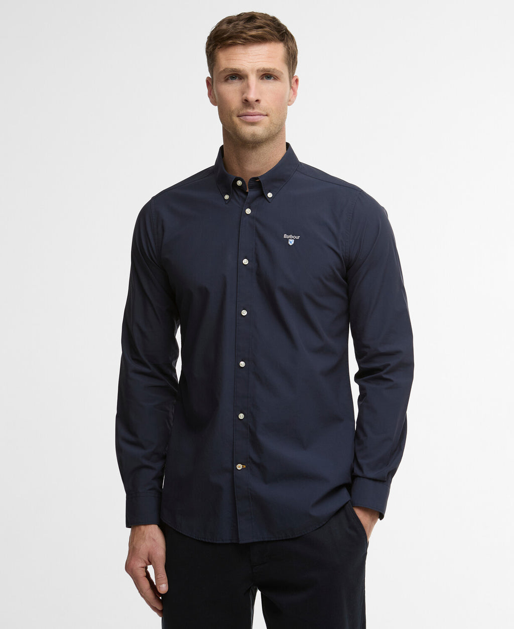 Hemden lange mouw navy Barbour