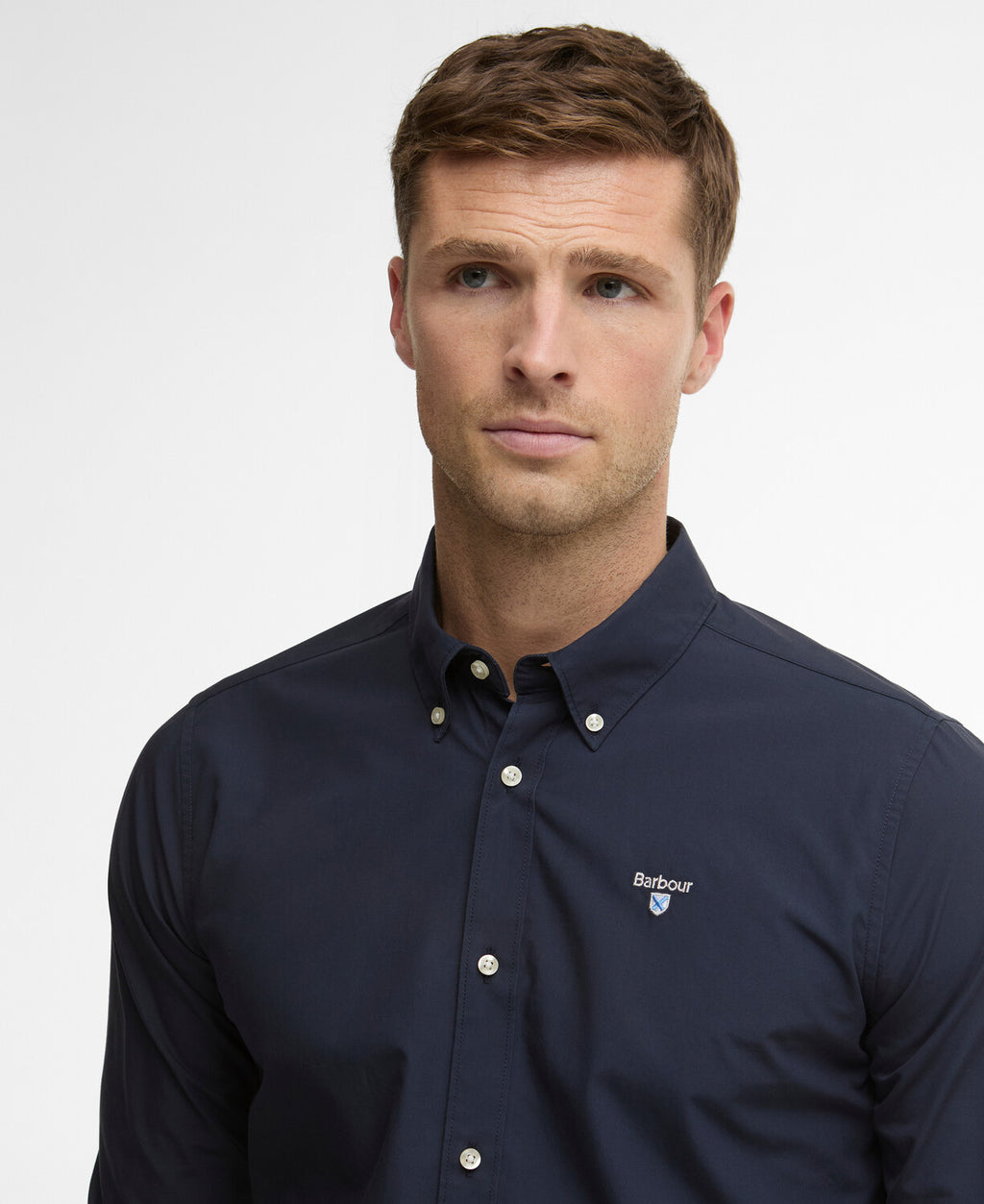 Hemden lange mouw navy Barbour