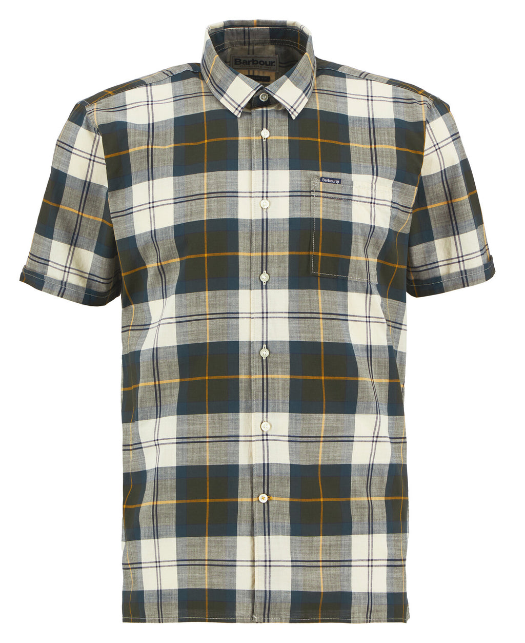 Hemden korte mouw blauw Barbour