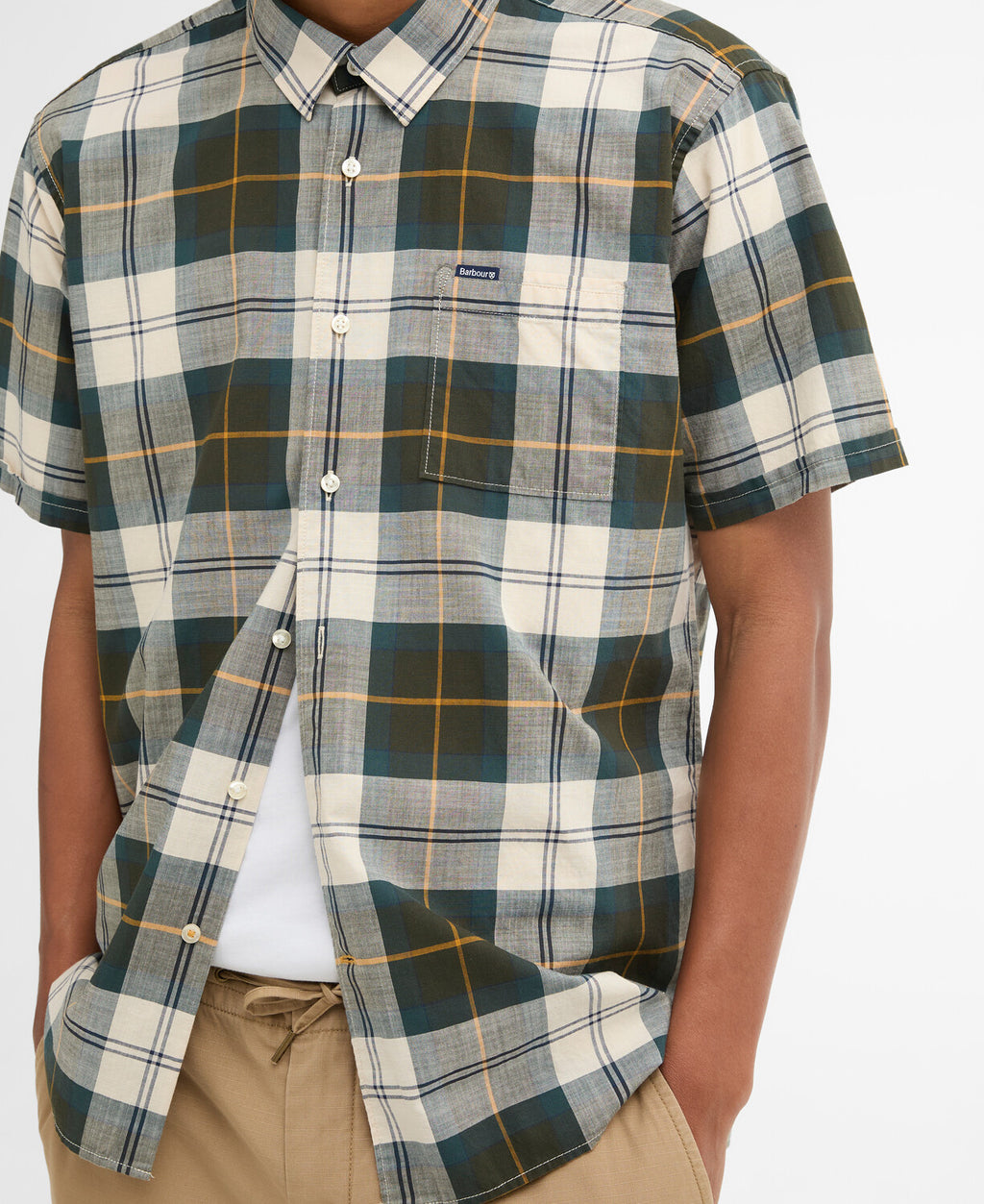 Hemden korte mouw blauw Barbour