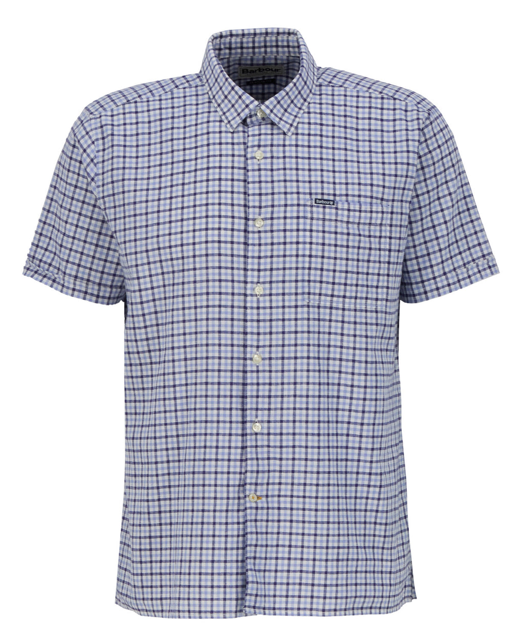 Hemden lange mouw blauw Barbour