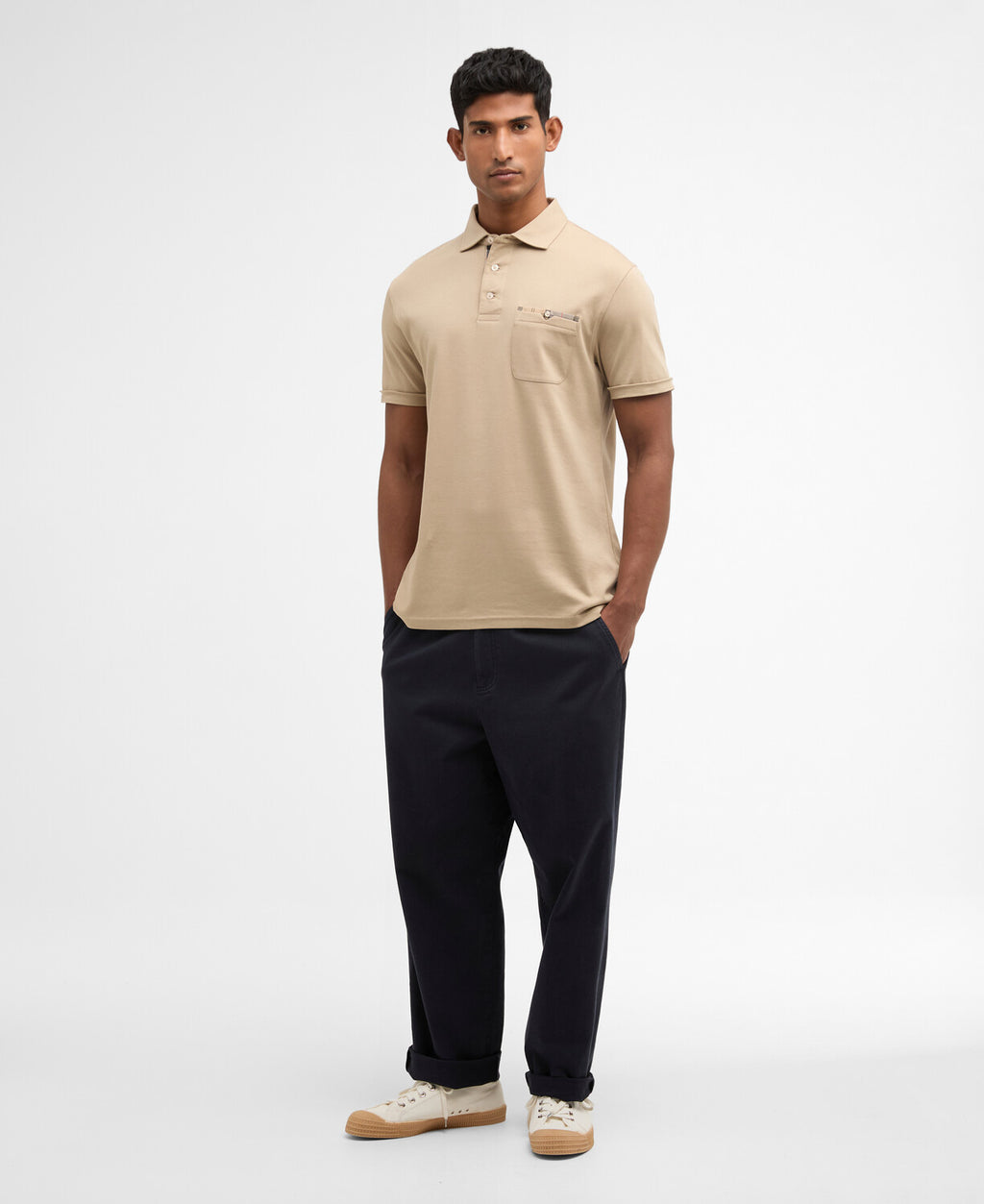 Polo's korte mouw grijs Barbour