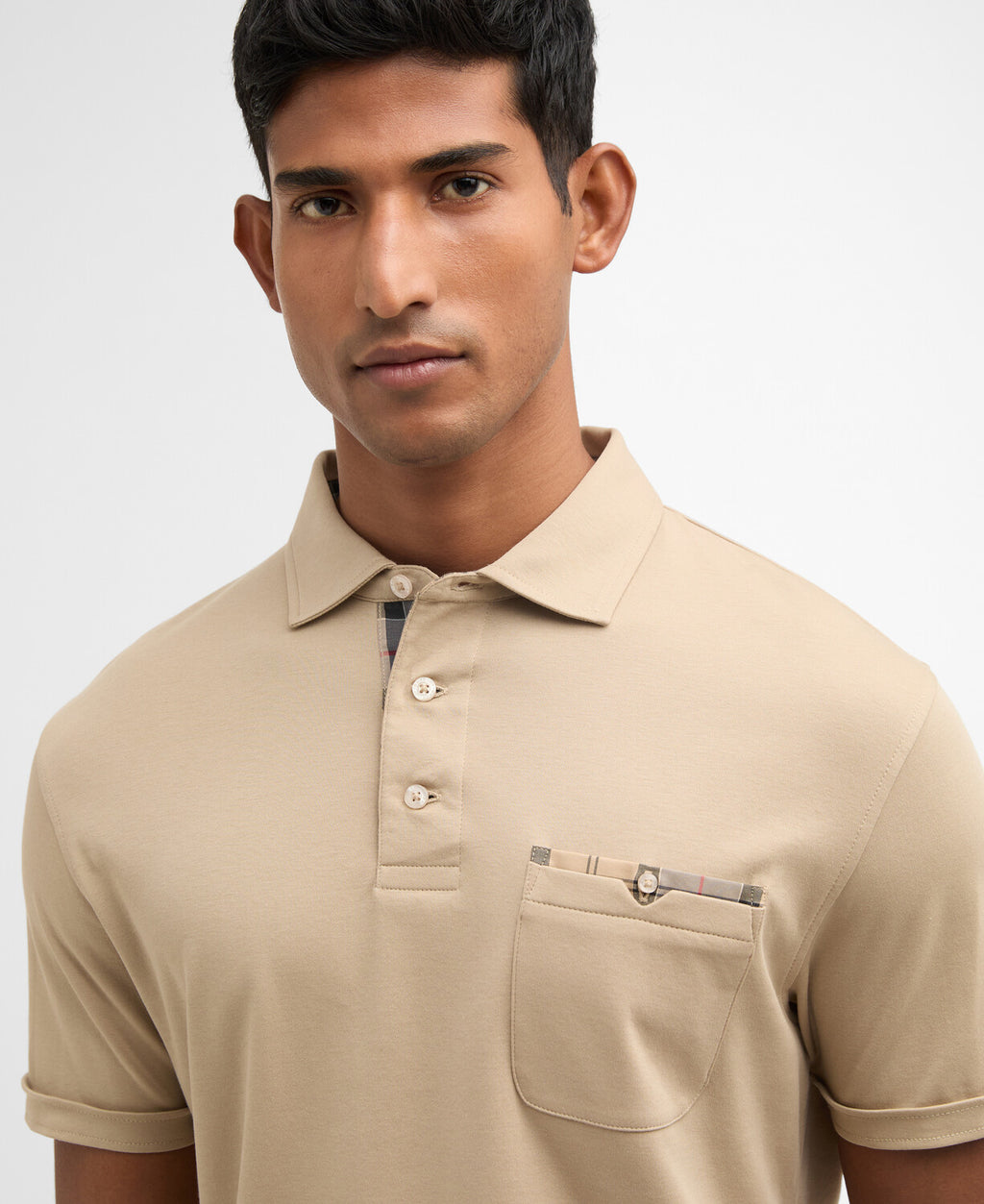 Polo's korte mouw grijs Barbour