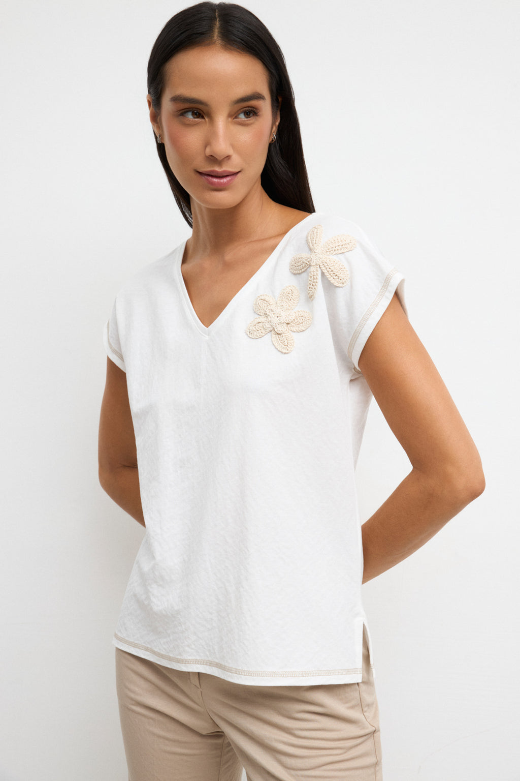 T-shirts korte mouw beige Tinta & Bariloche