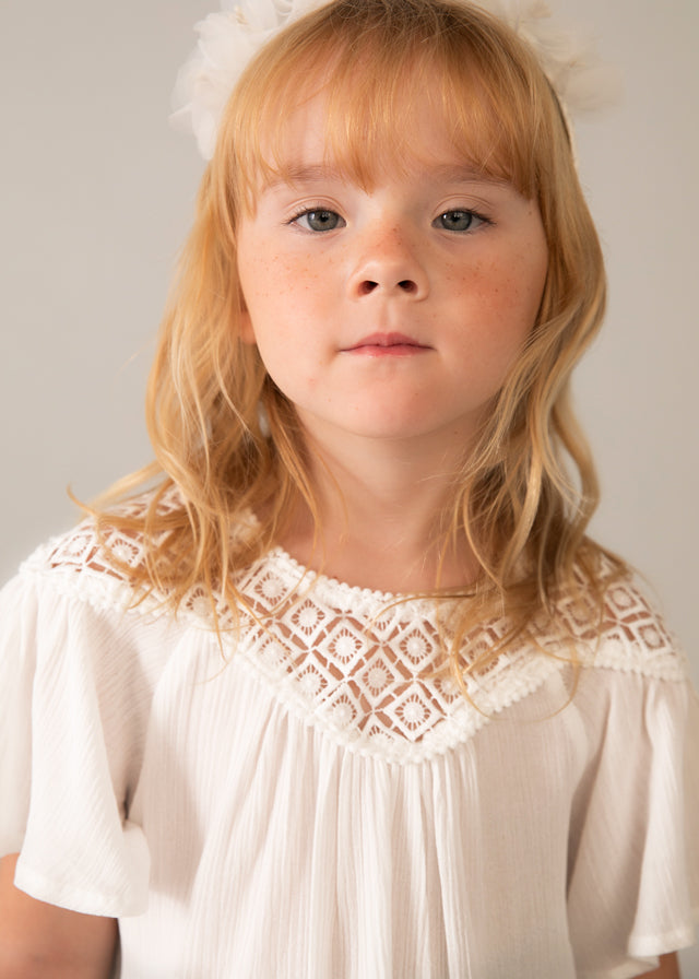 Blouses korte mouw beige Mayoral
