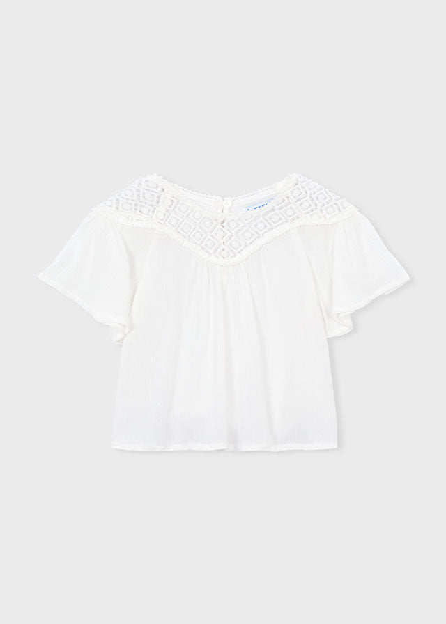 Blouses korte mouw beige Mayoral