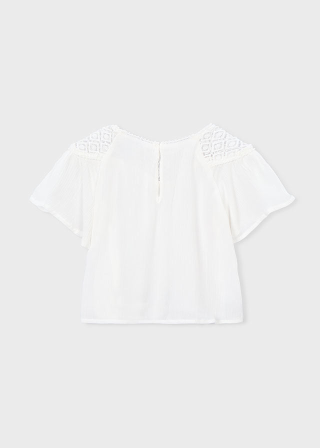 Blouses korte mouw beige Mayoral