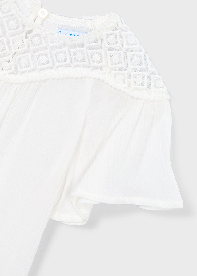 Blouses korte mouw beige Mayoral