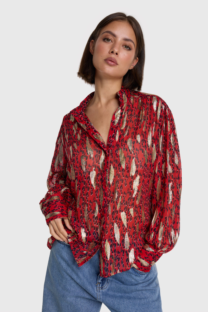 Blouses lange mouw rood ALIX The Label