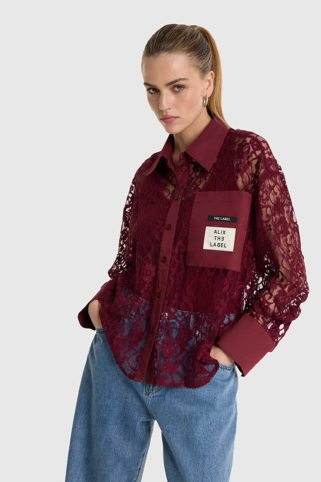 Blouses lange mouw bordeaux ALIX The Label