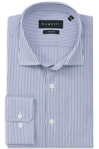 Hemden lange mouw blauw Bugatti