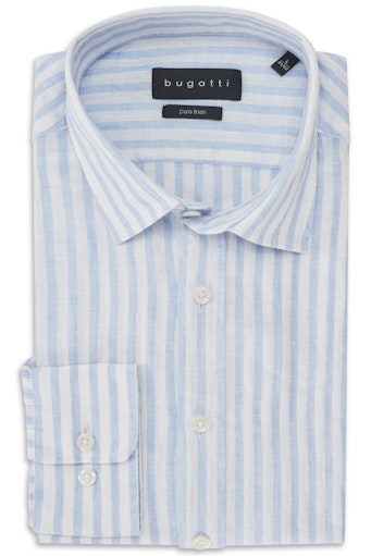 Hemden lange mouw blauw Bugatti
