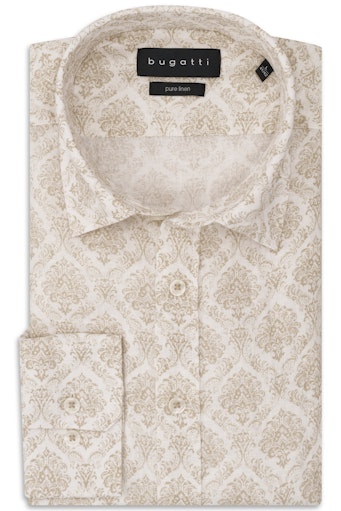Hemden lange mouw beige Bugatti