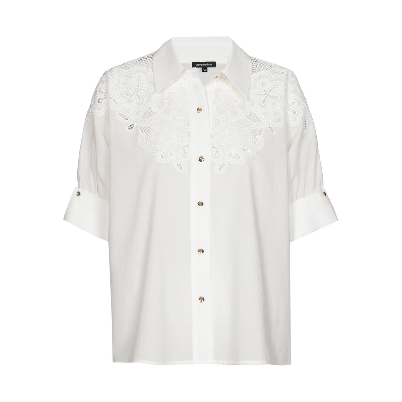 Blouses korte mouw beige Caroline Biss