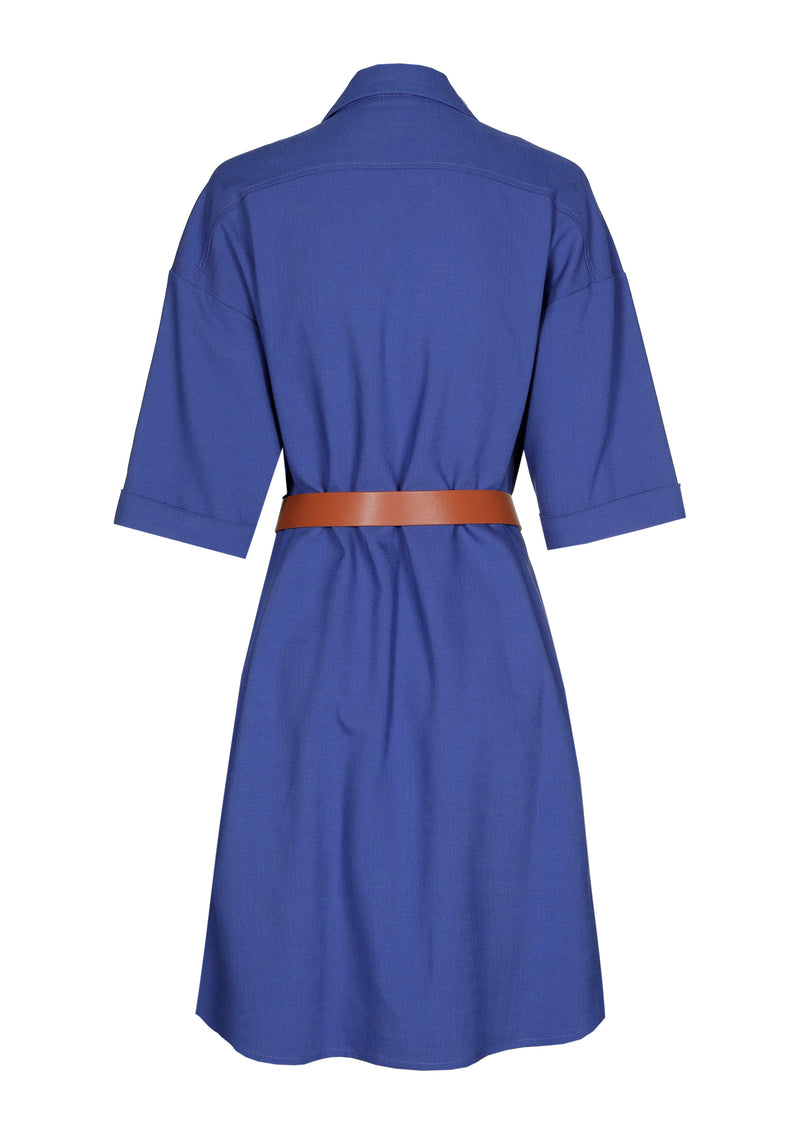 Jurken lange mouw blauw Caroline Biss