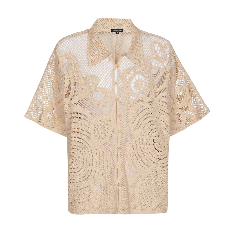 Blouses korte mouw beige Caroline Biss