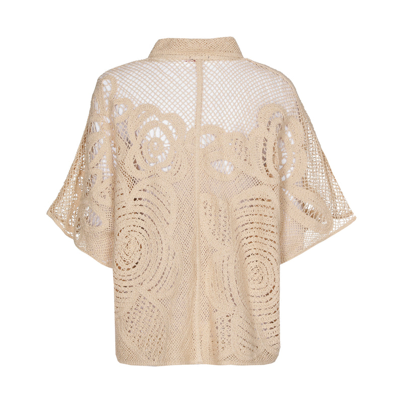 Blouses korte mouw beige Caroline Biss