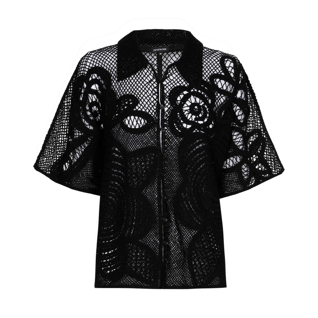 Blouses korte mouw zwart Caroline Biss