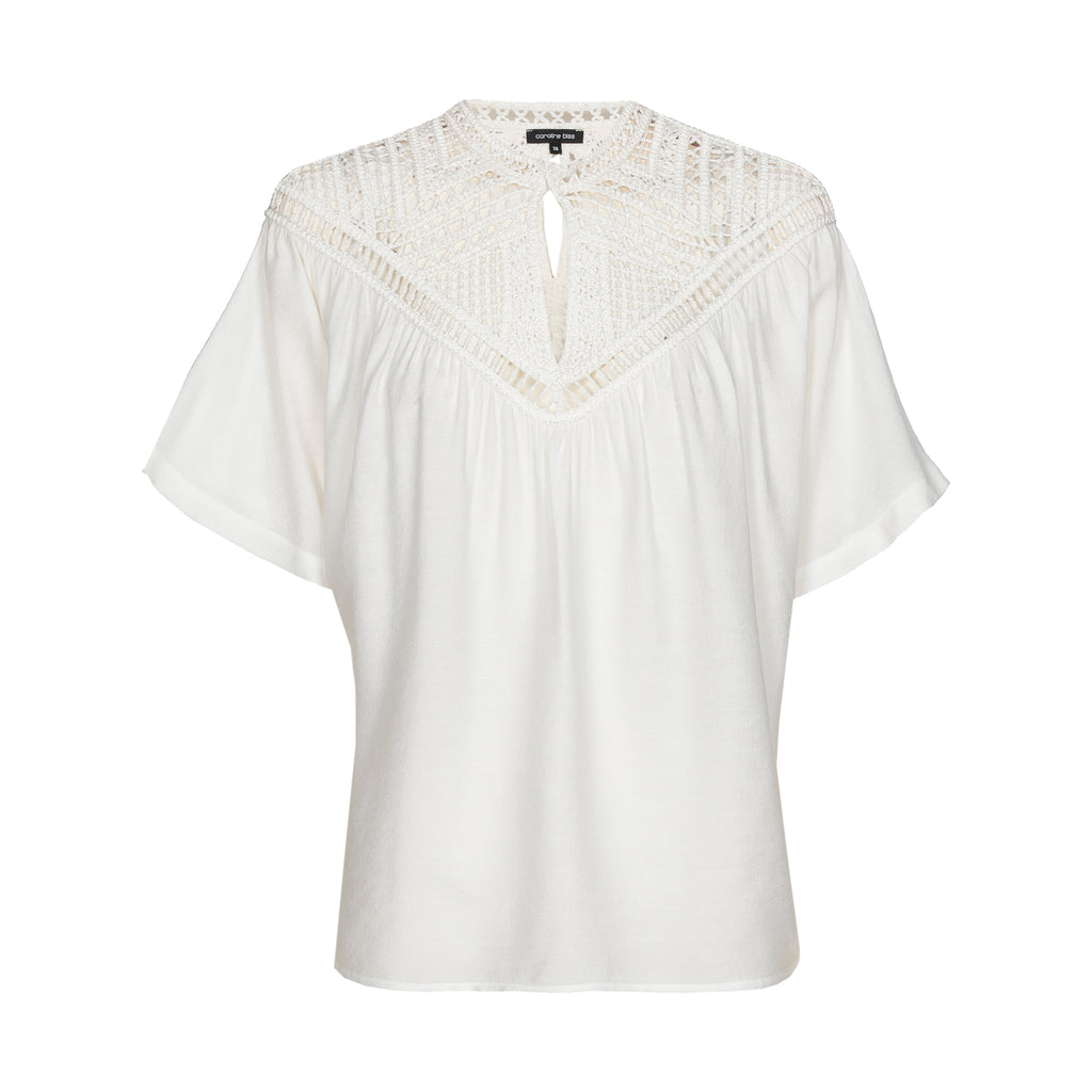 Blouses korte mouw beige Caroline Biss