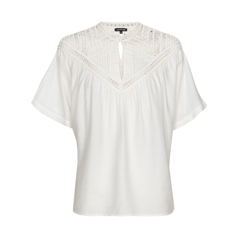 Blouses korte mouw beige Caroline Biss