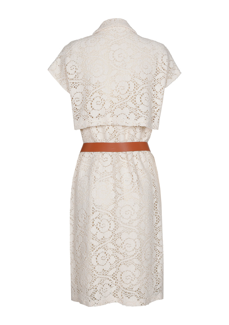 Jurken korte mouw beige Caroline Biss