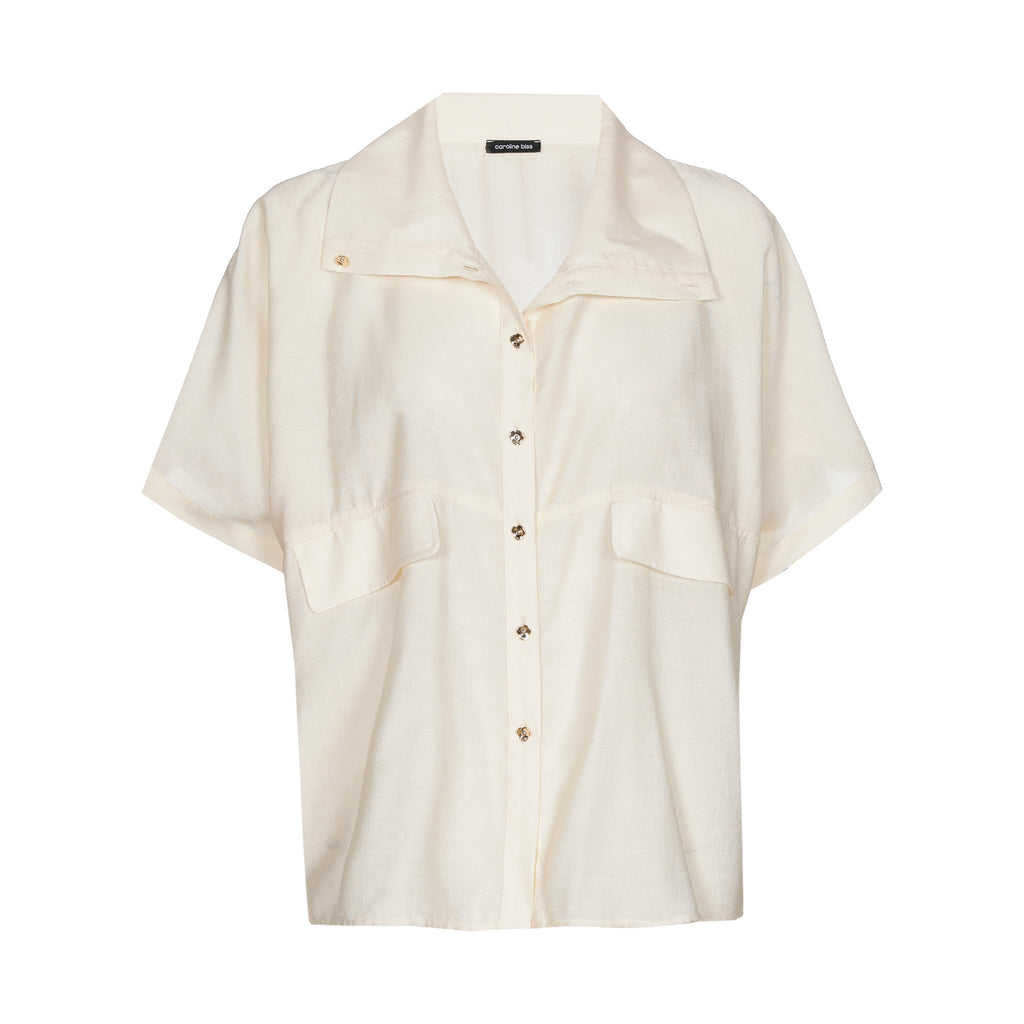 Blouses korte mouw beige Caroline Biss