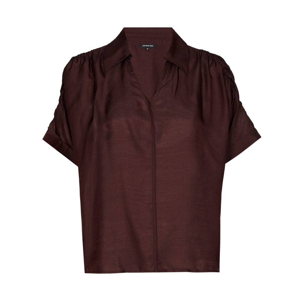 Blouses korte mouw bruin Caroline Biss