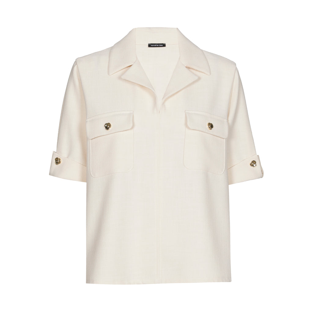 Blouses korte mouw beige Caroline Biss