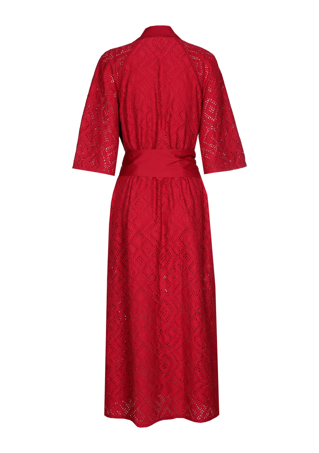 Jurken lange mouw rood Caroline Biss