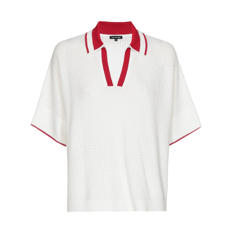 Polo's korte mouw beige Caroline Biss