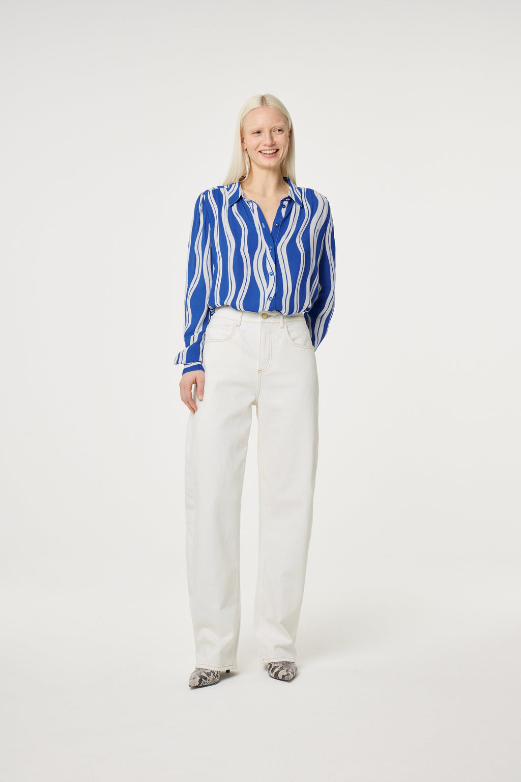 Blouses lange mouw blauw Fabienne Chapot