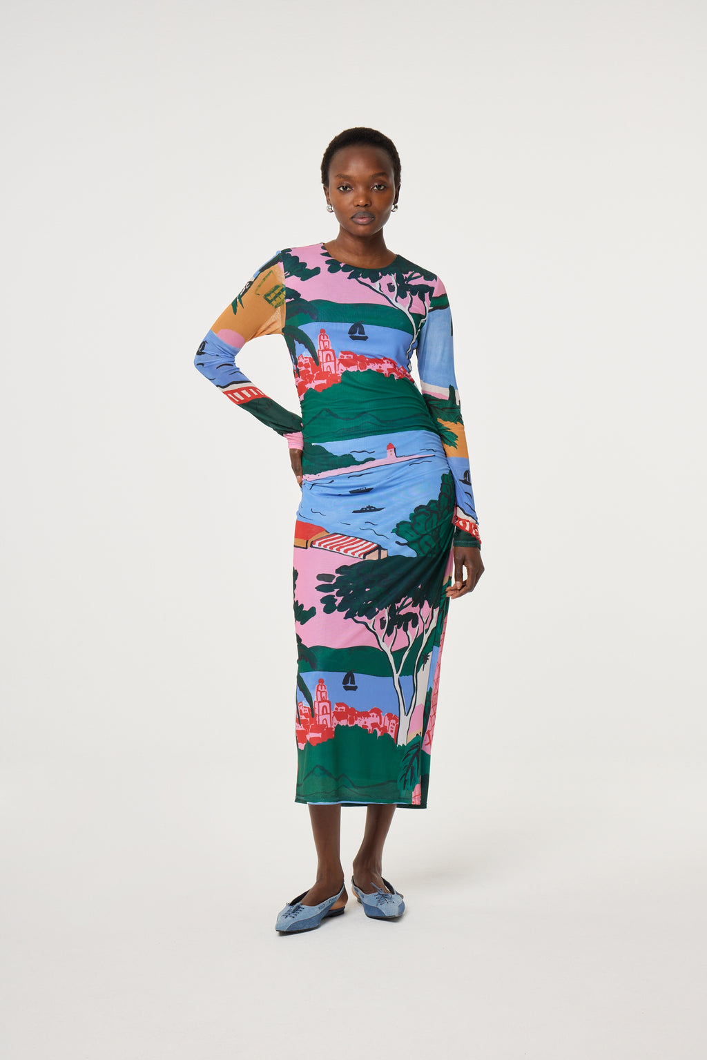 Jurken lange mouw multicolor Fabienne Chapot