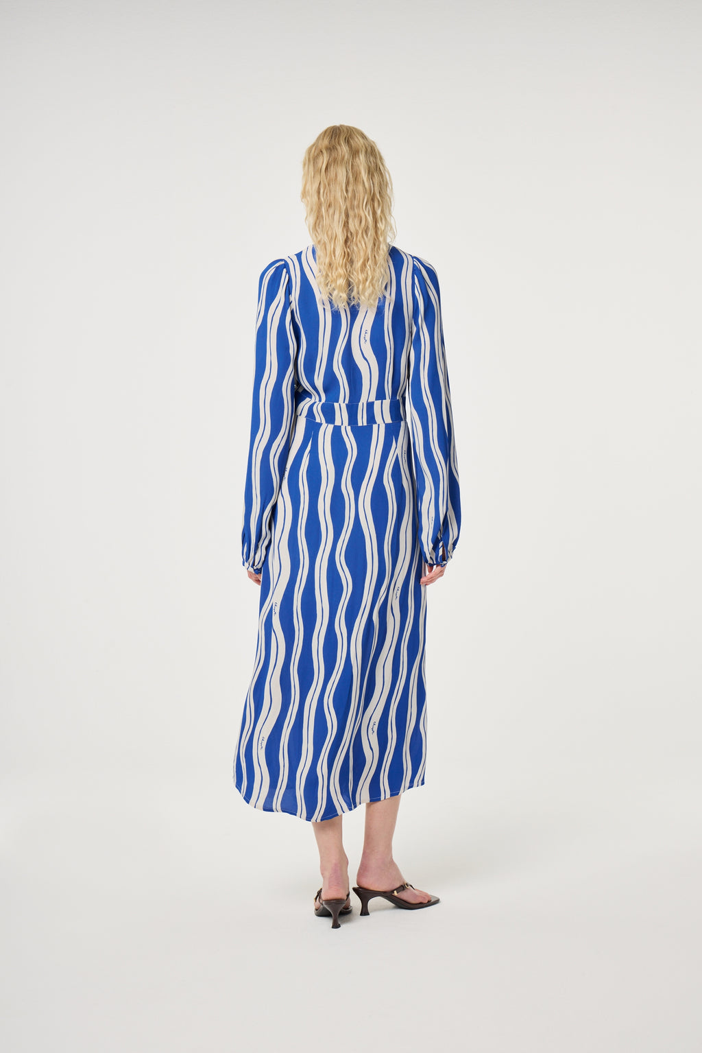 Jurken lange mouw blauw Fabienne Chapot