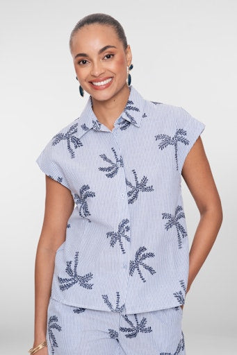 Tops blauw Geisha