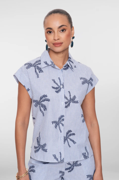 Tops blauw Geisha