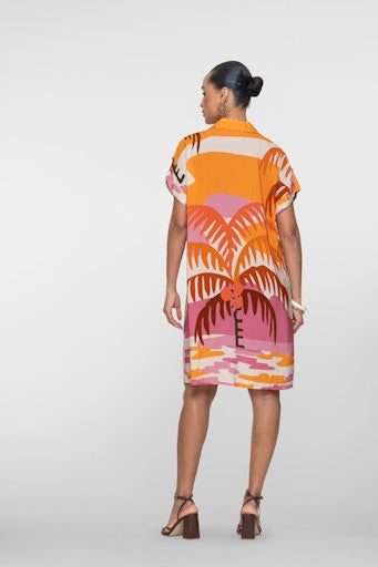 Jurken korte mouw roze Geisha