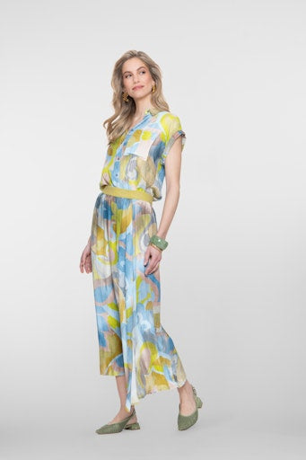 Blouses korte mouw blauw Geisha