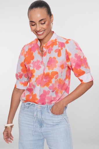 Blouses korte mouw multicolor Geisha
