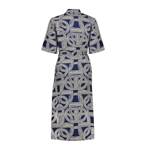 Jurken korte mouw navy Geisha
