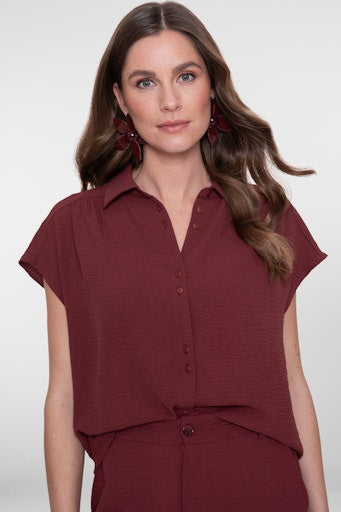 Blouses korte mouw rood Geisha