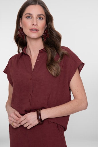 Blouses korte mouw rood Geisha