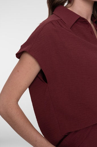 Blouses korte mouw rood Geisha