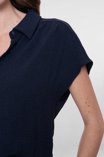 Blouses korte mouw navy Geisha