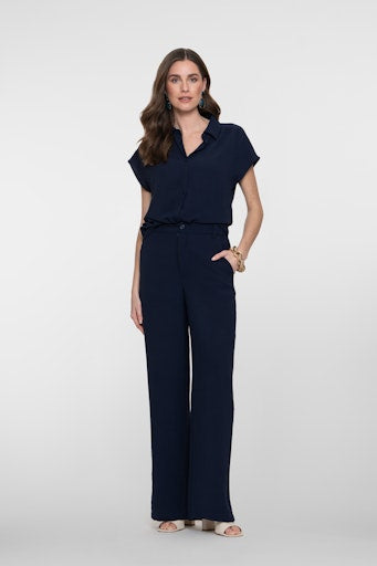 Blouses korte mouw navy Geisha