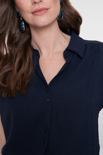 Blouses korte mouw navy Geisha