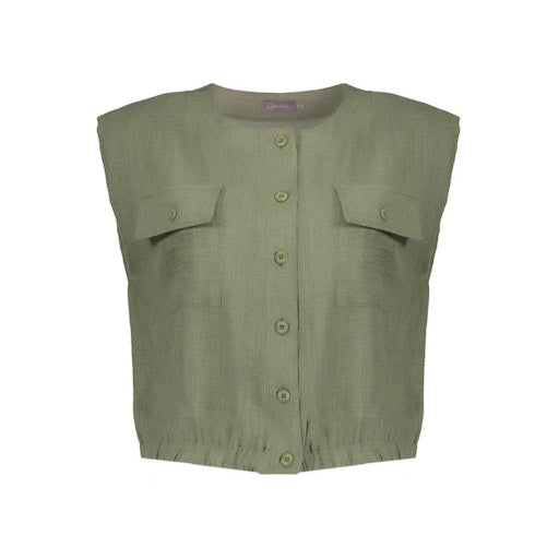 Blouses korte mouw groen Geisha