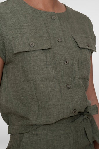 Blouses korte mouw groen Geisha