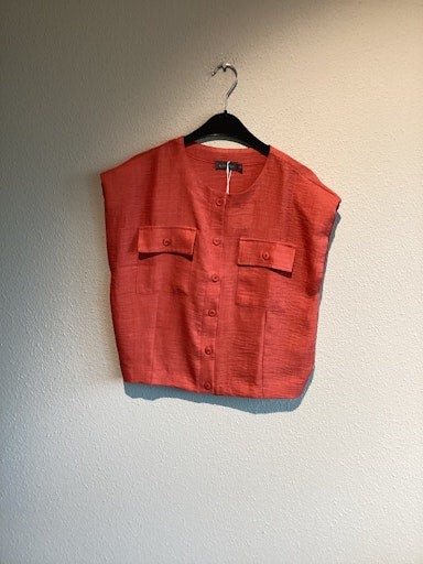 Blouses korte mouw oranje Geisha