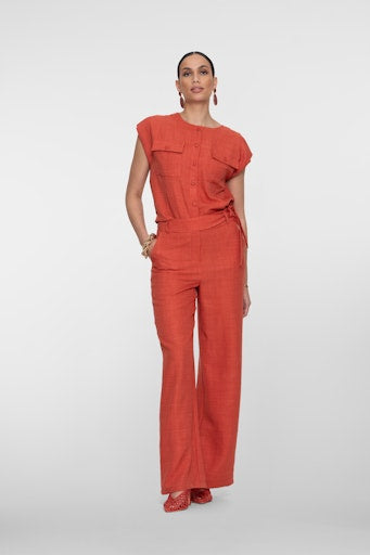 Blouses korte mouw oranje Geisha